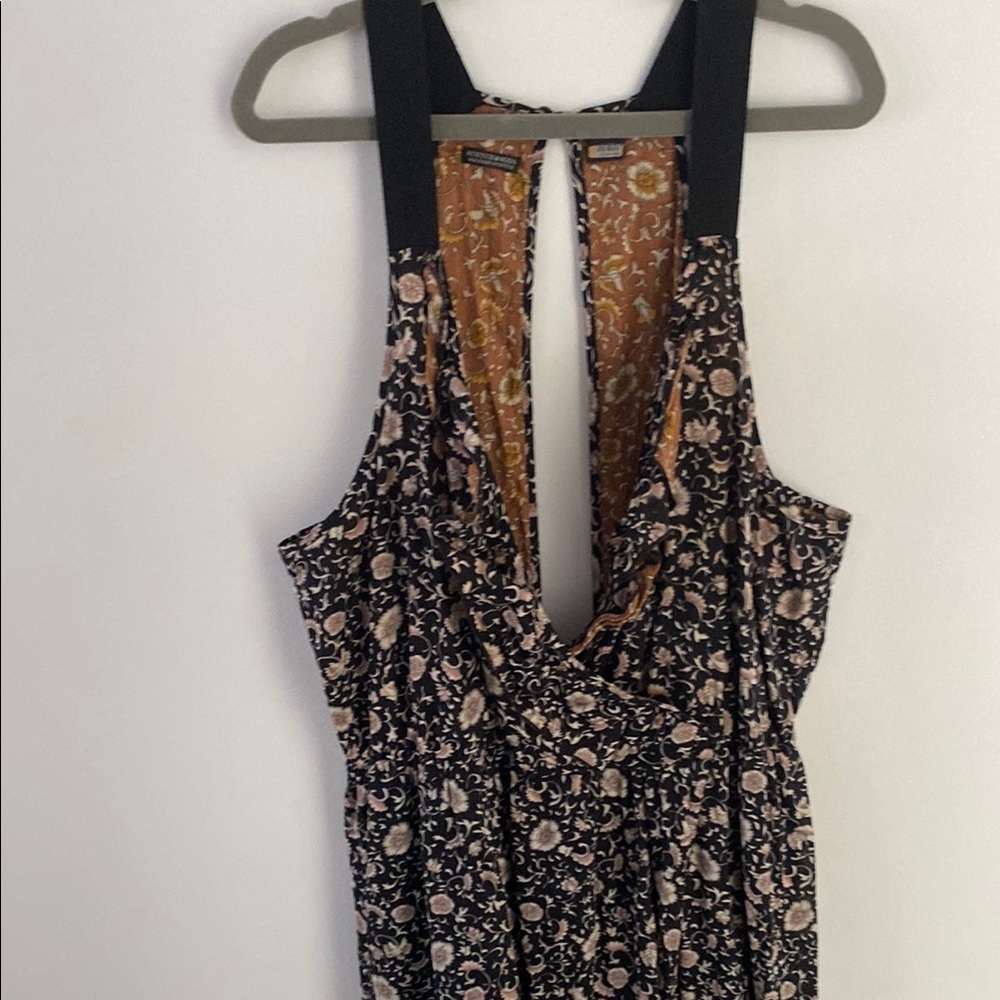 Floral Sleeveless Dress with Black Straps